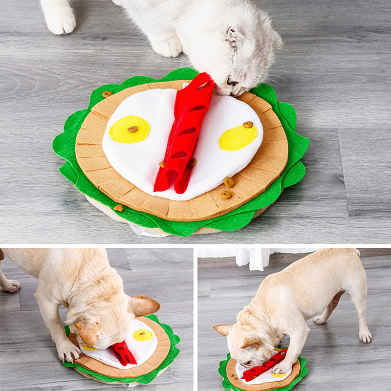 Pet Dog Snuffle Mat Pet Sniffing Training Toy Thin Burrito Design Blanket Fleece Pads Dog Mat Relieve Stress Dog Play Puzzle Toy